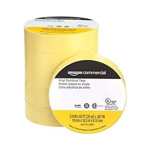 6 Rolls of Commercial Vinyl Electrical Tape, 3/4 In X 60 Ft X 0.007in